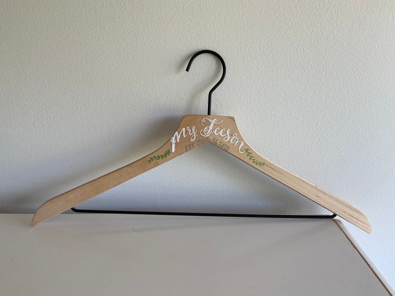 Handpainted Custom Wedding Dress Hanger