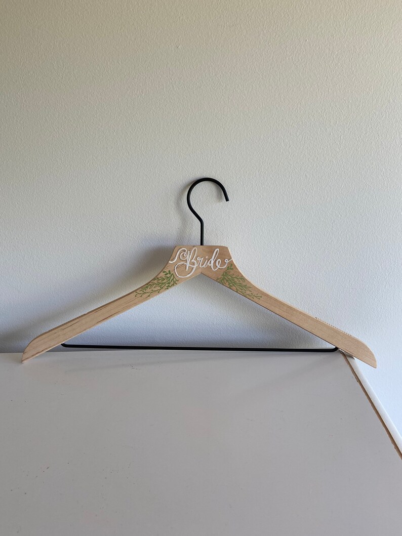 Handpainted Custom Wedding Dress Hanger