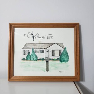 Custom Home Aquarell Malerei