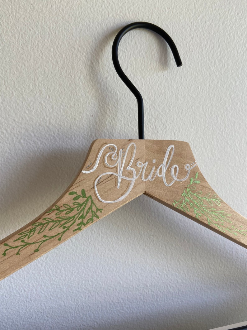 Handpainted Custom Wedding Dress Hanger