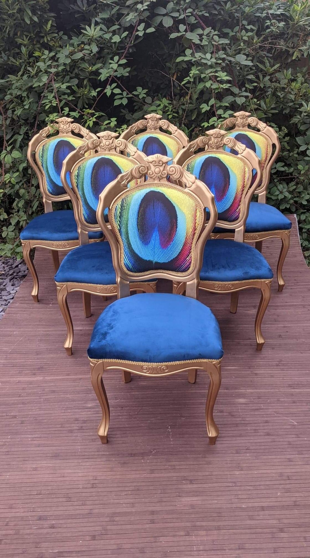 Dining Chairs. Vintage Peacock Chairs. Gold Elegant. Possible Etsy