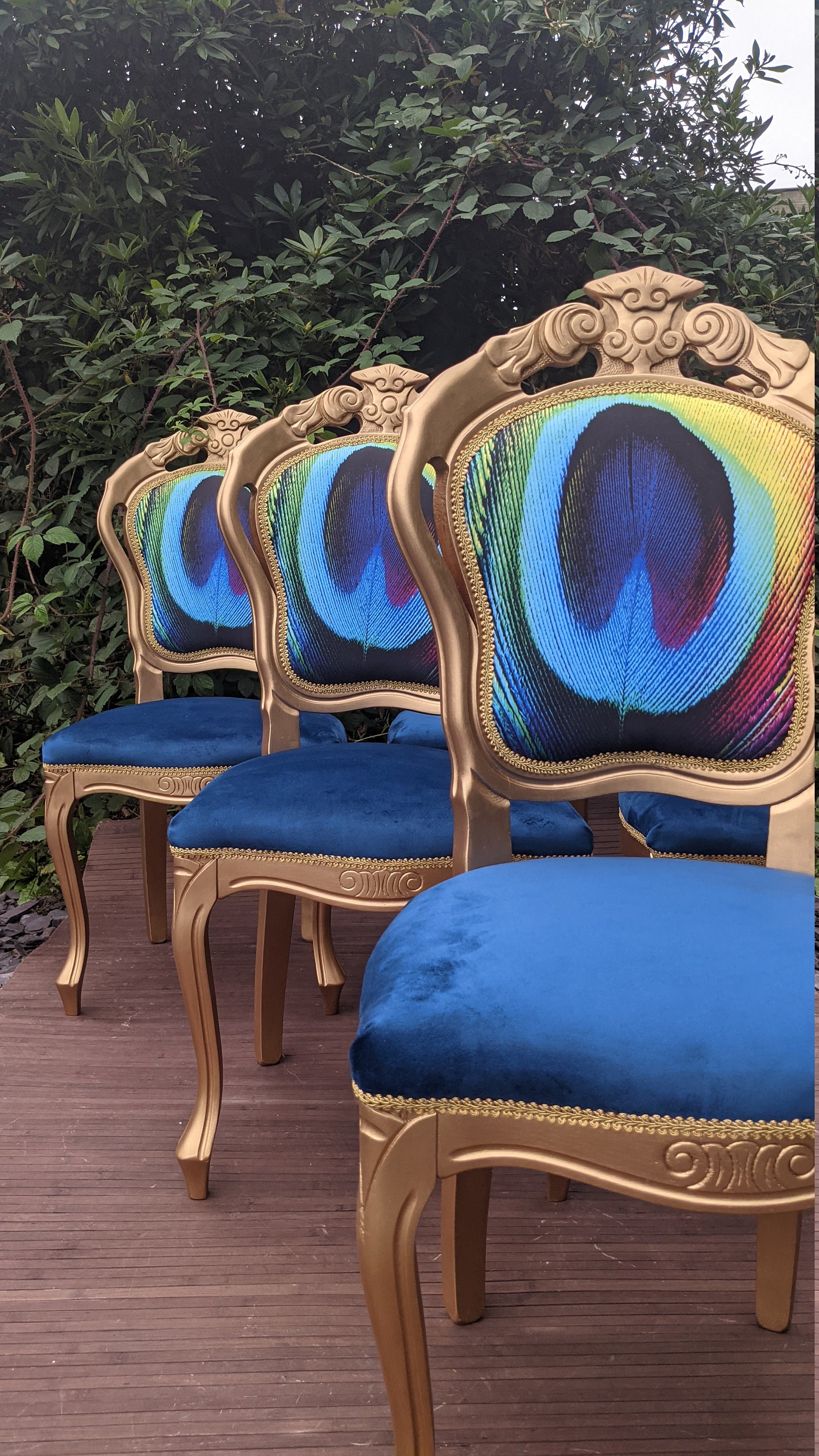 Vintage Peacock Chair. Black and Gold. Elegant. Ideal for Etsy Canada