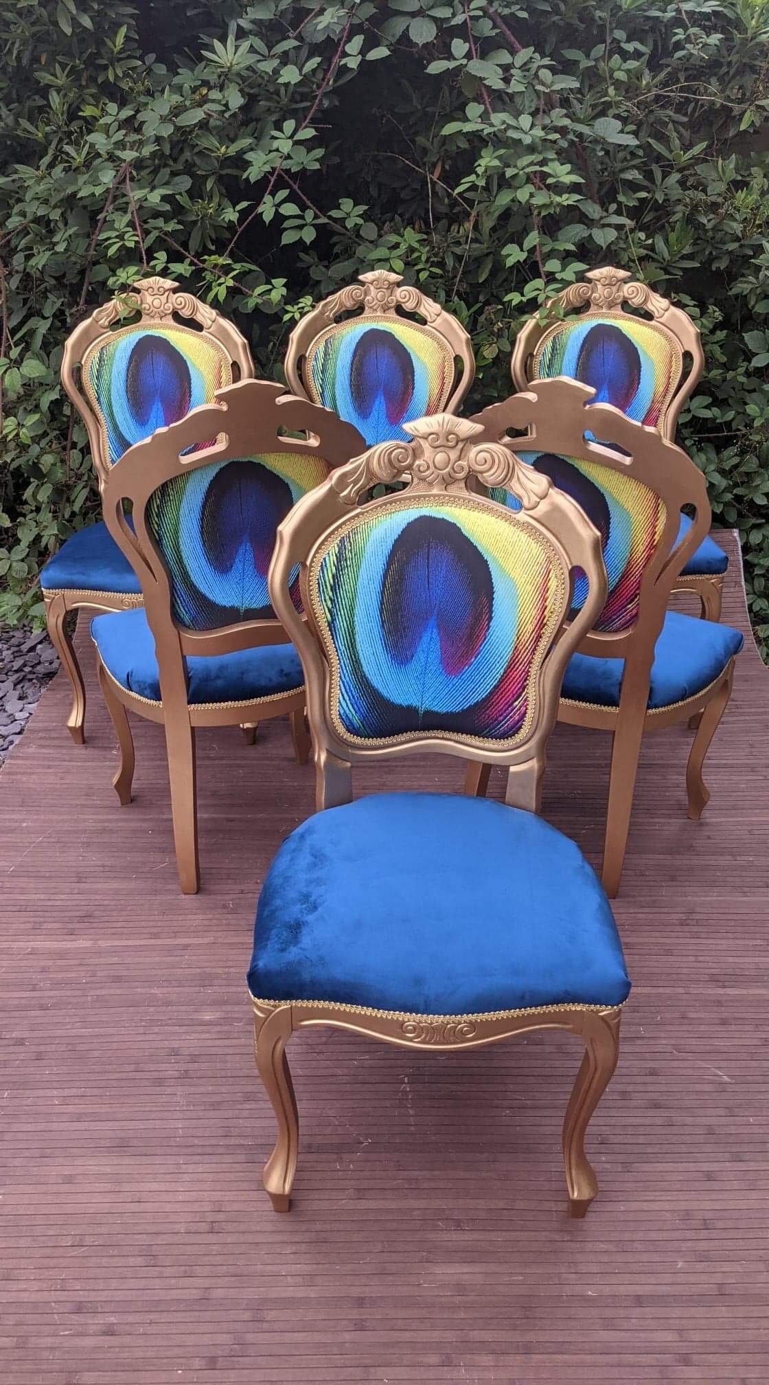 Dining Chairs. Vintage Peacock Chairs. Gold Elegant. Possible Etsy