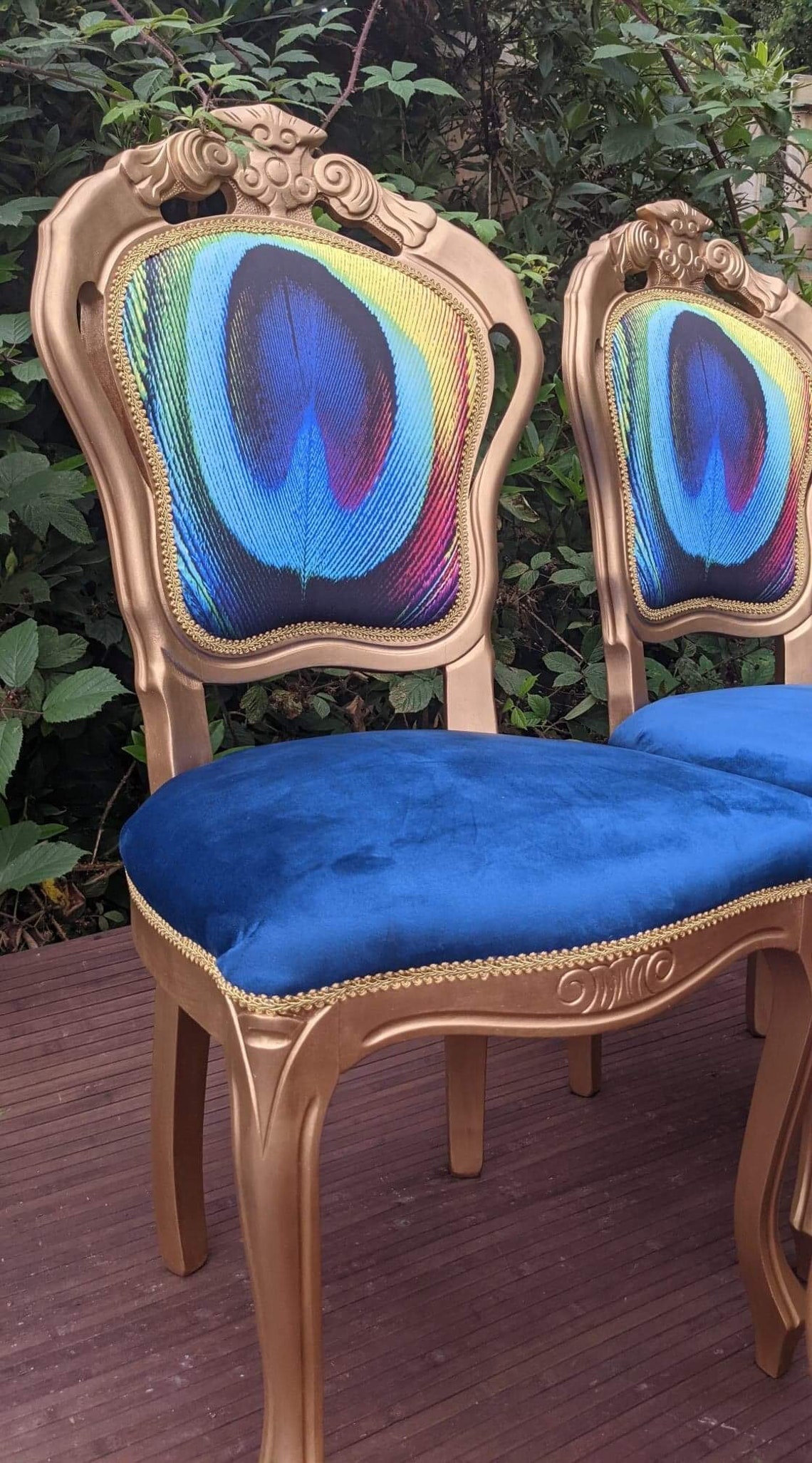 Dining Chairs. Vintage Peacock Chairs. Gold Elegant. Possible Etsy