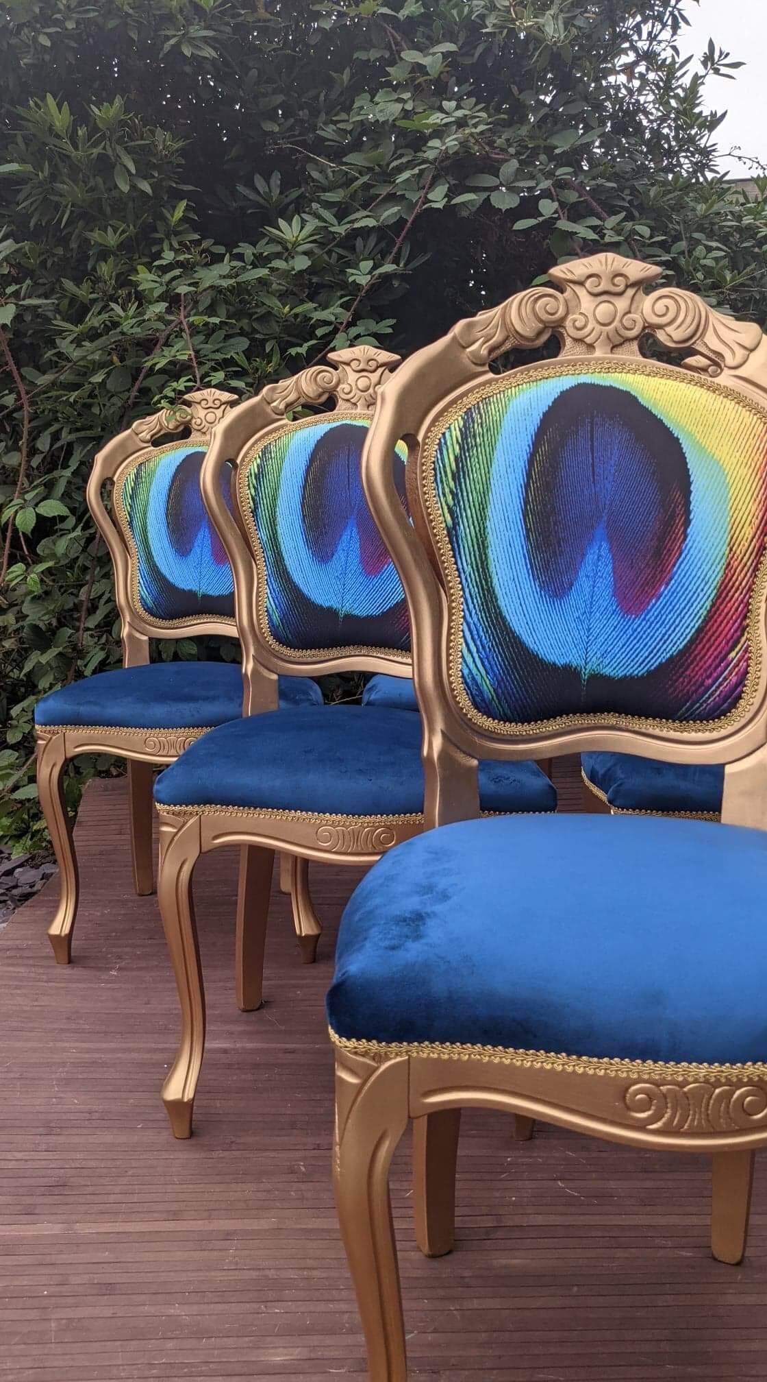 Dining Chairs. Vintage Peacock Chairs. Gold Elegant. Possible Etsy