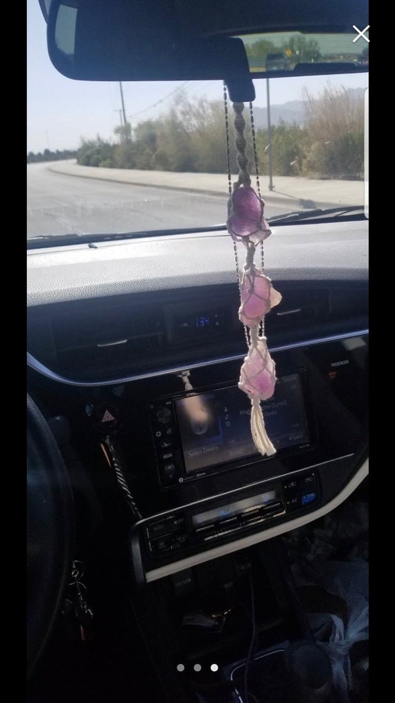 Amethyst Crystals Car Charm Rear View Mirror Accessory Etsy