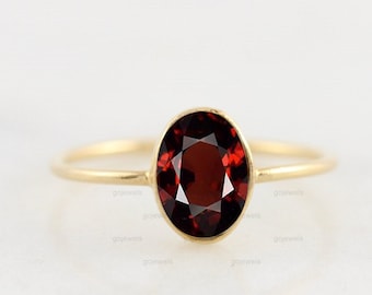 Details about   2 Oval shape Real Red Garnet Wedding Bridal Classic Promise Ring 14k Yellow Gold 
