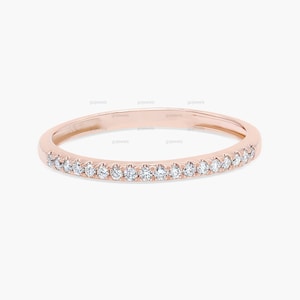 14k Gold Moissanite Half Eternity Ring, Half Eternity Diamond Wedding Band, Stackable Diamond Ring, Dainty Half Eternity Band, Gift For Her