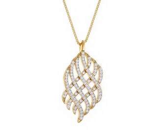 Ciondolo scintillante in argento sterling con moissanite, ciondolo da donna dal design unico e irregolare, ideale per viaggi e occasioni informali, un regalo perfetto per lei.