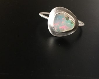 Raw Opal Ring in Sterling Silver