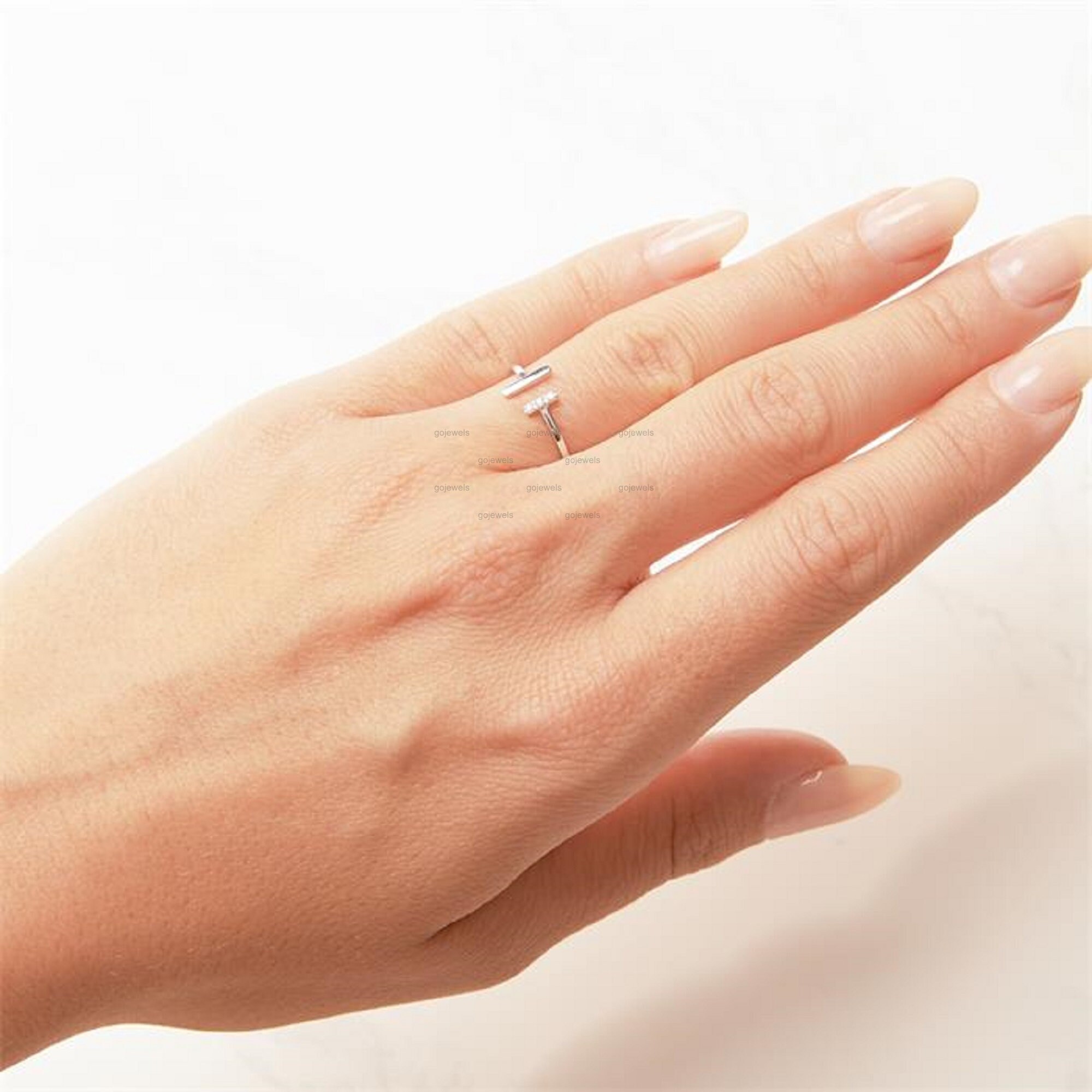 ドーターズジュエリー／14k Open cuff diamond ring 14K] Open cuff diamond ring - DAUGHTERS JEWELRY