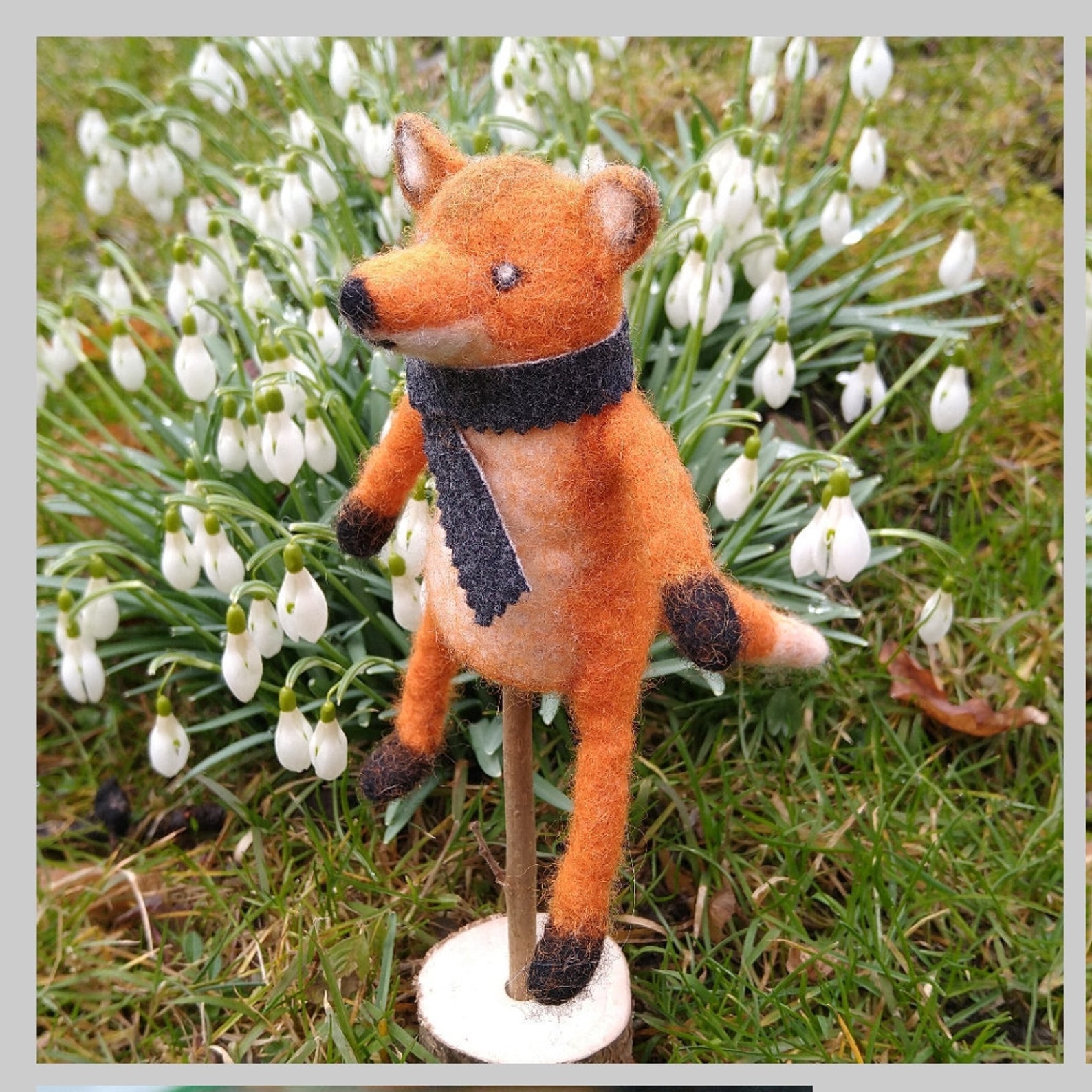 Finger Puppet fox With Scarf Felted Etsy