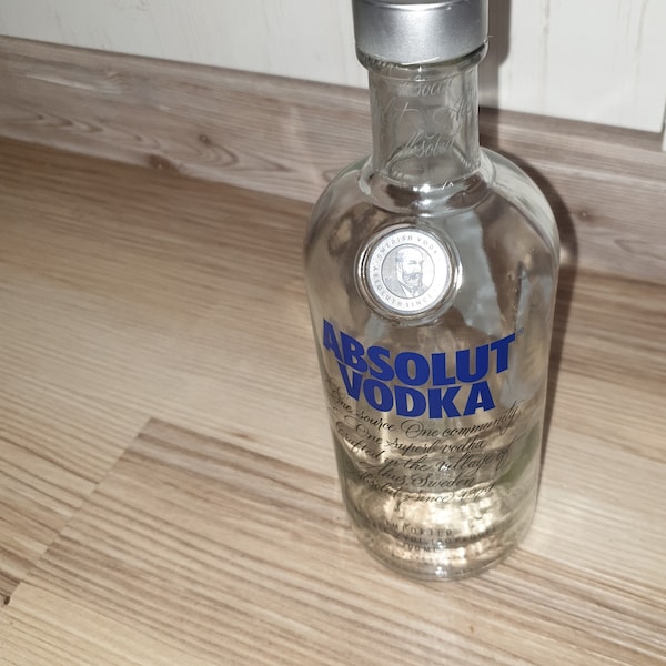 Flasche Schnapsflasche leer Wodka 1l - Recycling, Upcycling - Basteln