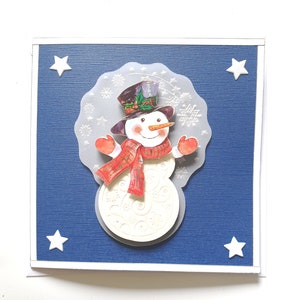 3D-kaart wenskaart kerstkaart sneeuwpop incl. envelop - handgemaakte