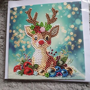 Karte Grußkarte Diamond Painting Rentier inkl. Umschlag - Handarbeit