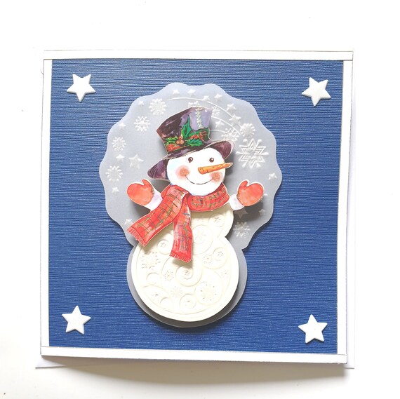 YianHien Biglietto Auguri Natale 3D, Adorabile Pupazzo di Neve Biglietto di Natale Pop Up con Busta