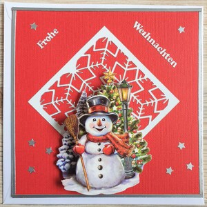 3D Karte lustiger Schneemann inkl. Umschlag - Handarbeit
