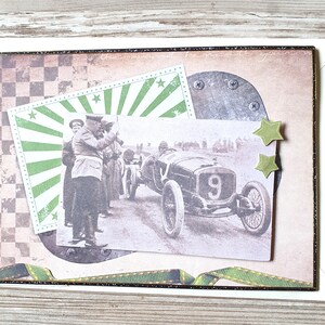 3D-kaart oldtimer vintage stijl inclusief envelop - handgemaakt