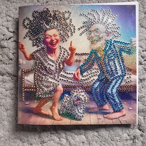 Biglietto di auguri Diamond Painting Nonna e Nonno incl. Busta - Fatto a mano