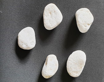 Kieselsteine 5 Stück abgerundet braun-weiß - Set 2
