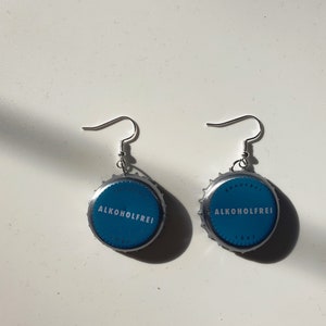 Earrings Earrings Earhooks made of crown caps Alcohol-free Upcycling - Handmade