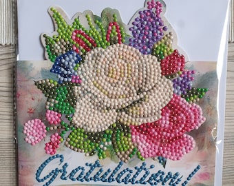 Card Greeting card Aufstellkarte Diamond Painting Congratulations including envelope - handmade