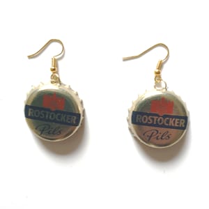 Earrings Ear hooks Earrings made of crown caps Beer mats &quot;Rostock&quot; - Recycling, Upcycling - Handmade
