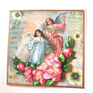Biglietto di auguri 3D Biglietto di Auguri Cartolina di Natale Nostalgia Angel incl. Busta - Fatto a mano