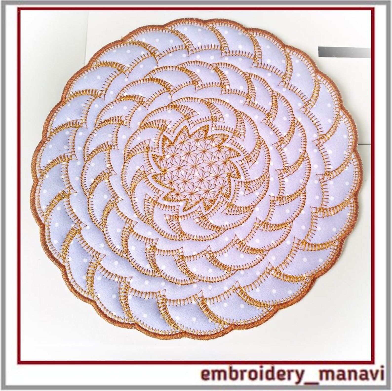 Napkin hot plate holder or mug. Digital machine embroidery Etsy