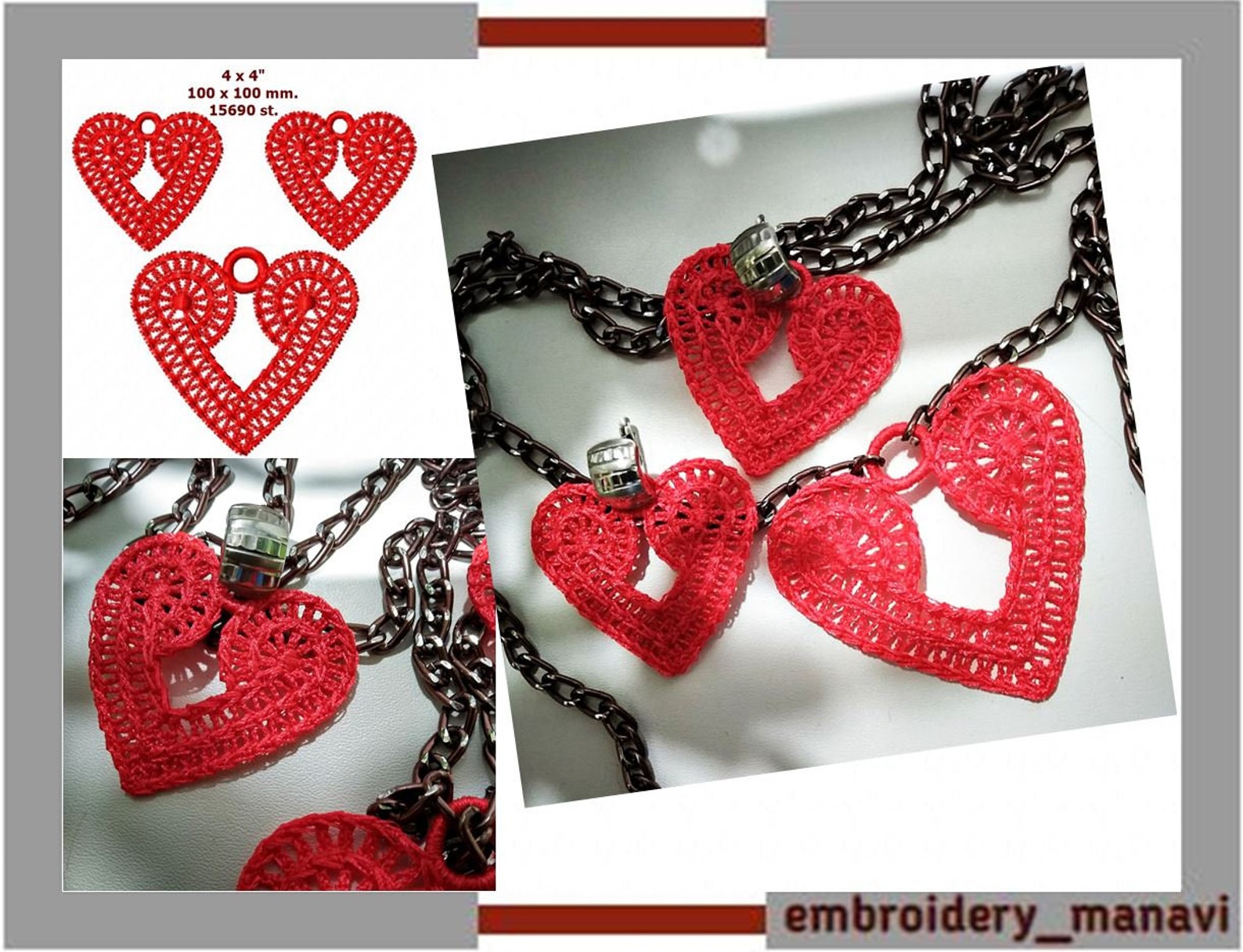 Fsl heart design quirky earrings pendants lace crochet gift  etsy Fsl heart design quirky earrings pendants lace crochet gift  etsy