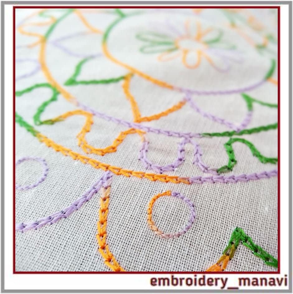 Tambour monochrome machine embroidery design/beautiful design Etsy