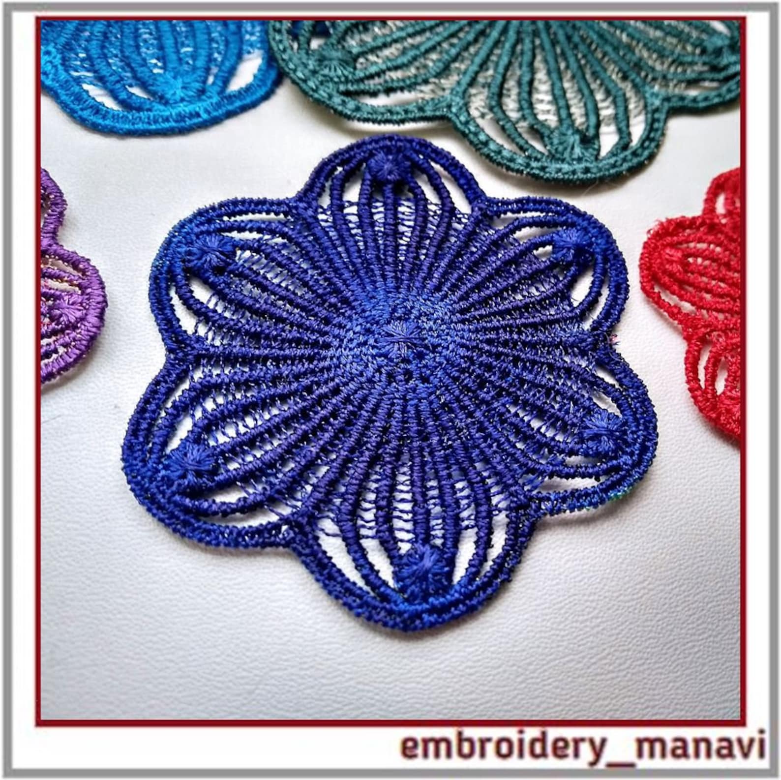 FSL free Standing Lace Flowers. 5 Sizes. Machine Embroidery Etsy