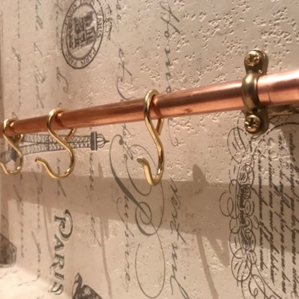 Pipe en cuivre poêle ustensile pot rail 60cm rack, cintre, steampunk, rosegold, cuisine, industriel, loft, rétro, chic, vie urbaine