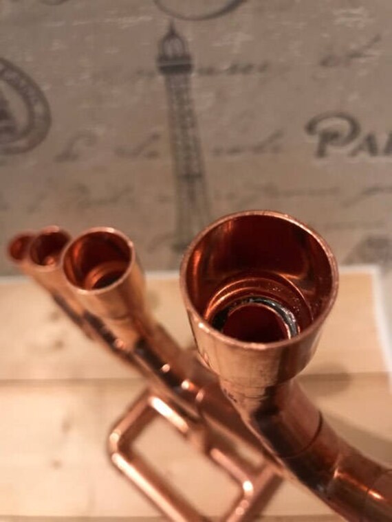 copper pipe four candle angled candelabra candlestick copper pipe four candle angled candelabra candlestick