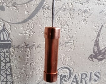 Copper light pull with cord, long, switch, retro, vintage, industrial, modern, steampunk, country, cottage, rose gold, house warming