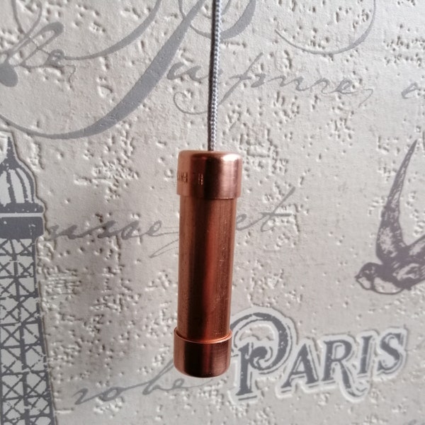 Copper light pull with cord, long, switch, retro, vintage, industrial, modern, steampunk, country, cottage, rose gold, house warming