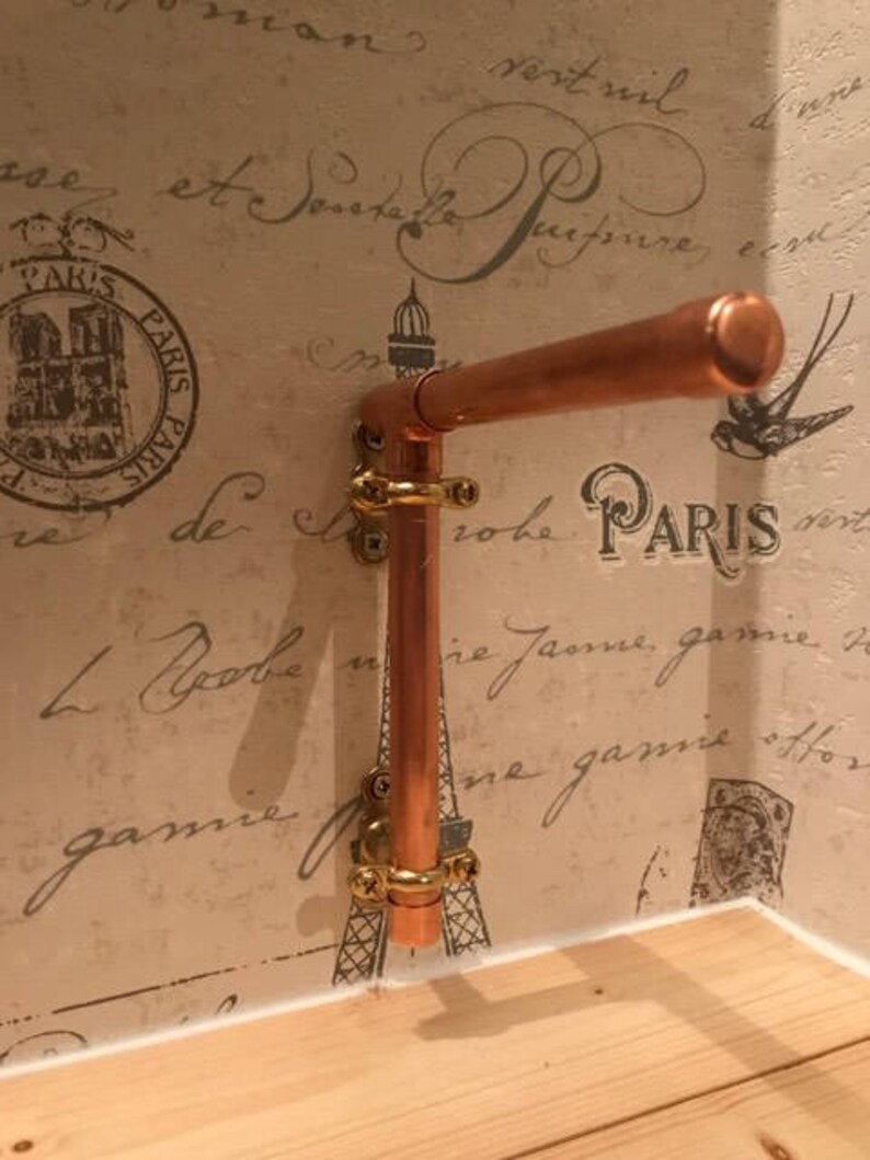 Copper pipe shelf brackets pair 11cm x 11cm steampunk Etsy