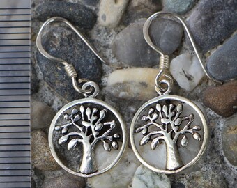 Boucles d'oreille arbre de vie en argent 925, pour homme, et unisexe, style bohème minimaliste, sans nickel