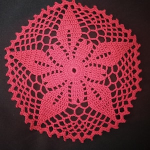 Red doily-christmas doily-crochet doily-christmas decor-gift for christmas-red tablecloth
