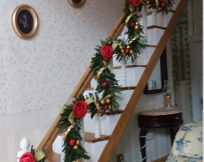 Dollhouse Miniature Christmas Garland Traditional Colors of Etsy