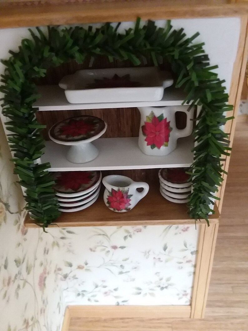 Dollhouse Miniature Handmade Christmas Open Wooden Cupboard in 112