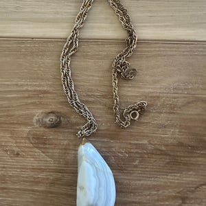 Boho Blue Lace Agate Stone Necklace