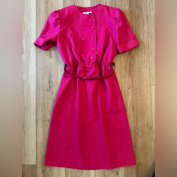 Vintage Leslie Fay Petites Double Breasted Day Dress 8