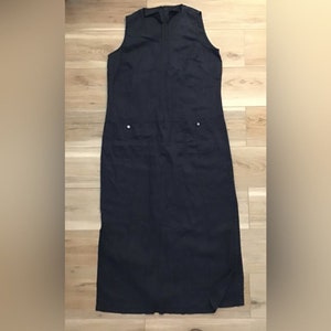 Vintage NY&CO Linen Midi Shift Dress 14