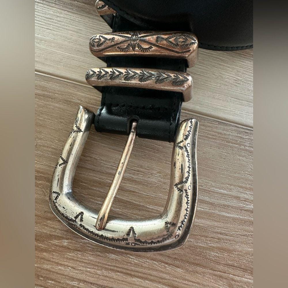 Vintage Boho Leather Belt 1993 - Etsy display picture 3