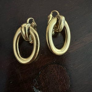 Vintage Signed  Givenchy Door Knocker Earrings