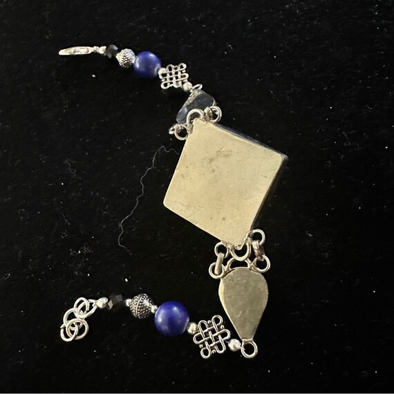 Tibetan Silver/Lapis Bracelet Handcrafted - image 4