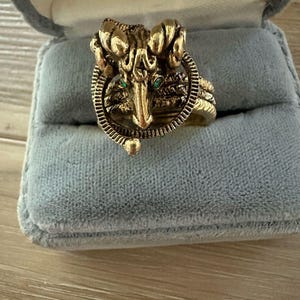 Vintage 1960 Rams Head Ring 7.5
