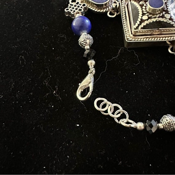 Tibetan Silver/Lapis Bracelet Handcrafted - image 3
