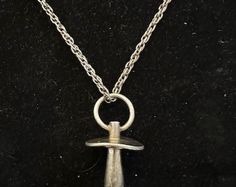 スターリングシルバーのベビーおしゃぶりネックレス：3Dチャーム